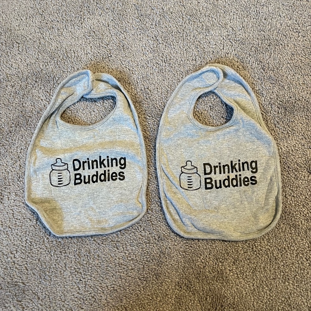 Baby bibs for twins. “Drinking Buddies”